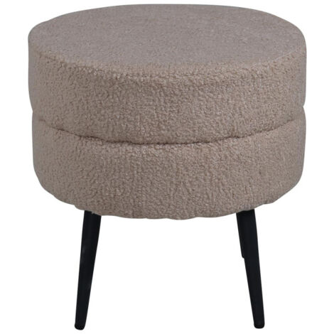 Pouf Design Bouclette "Pot" 40cm Beige