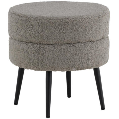 Pouf Design Bouclette "Pot" 40cm Gris