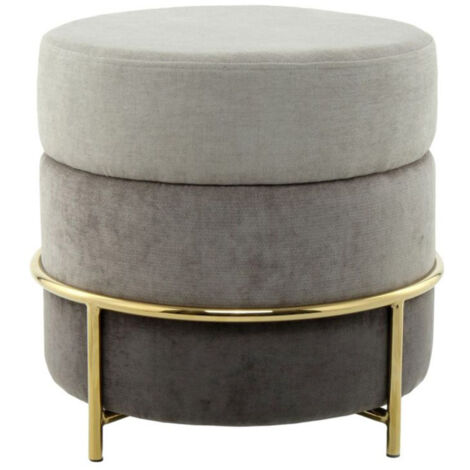 Pouf Design en Velours "Matilda" 48cm Gris
