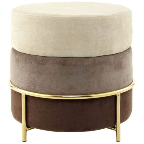 Pouf Design en Velours "Matilda" 48cm Marron