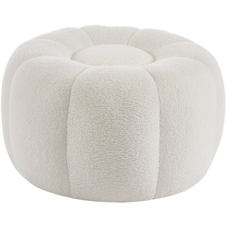 Pouf design fiore in Tessuto bouclette Bianco - DELPODA
