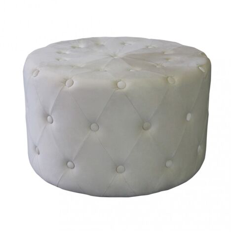Pouf design rotondo 68 cm morbido in velluto con bottoncini decorativi