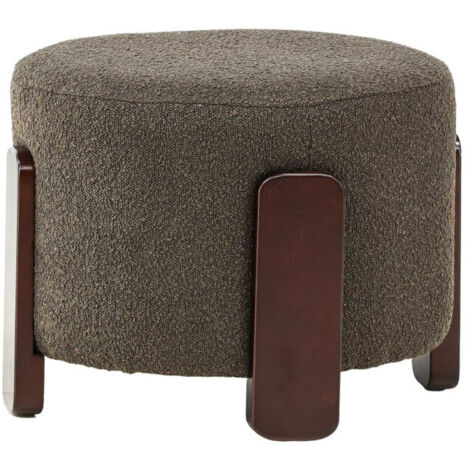 Pouf Design Tissu Bouclette "Coffey" 52cm Gris Foncé