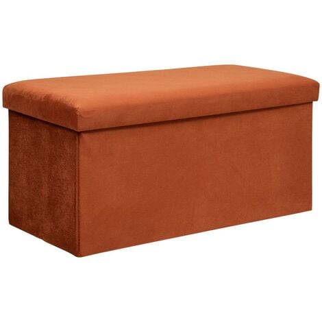 Pouf doppio pieghevole in velluto lilou 76x38cm ambra - Atmosphera créateur d'intérieur