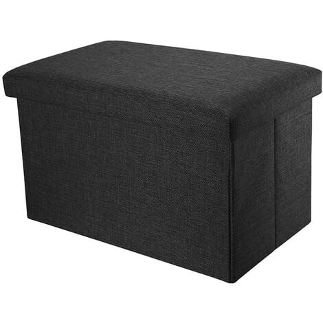 Pouf ottomano con contenitore pelle sintetica bianca Michigan