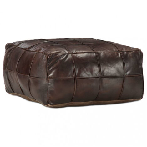 Pouf Dunkelbraun 60 x 60 x 30 cm Echtes Ziegenleder vidaXL