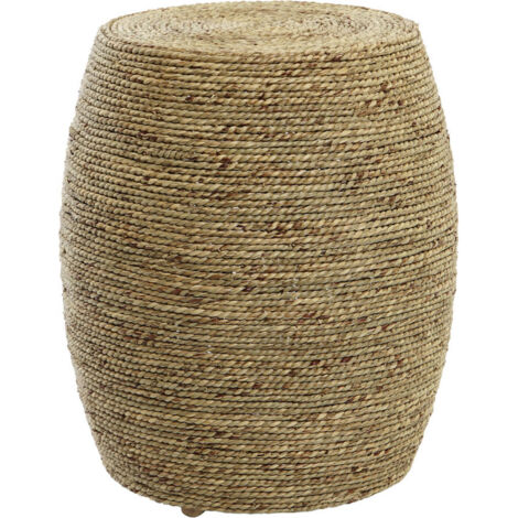 Pouf élégant en corde de chanvre tressée - Beige naturel tressé