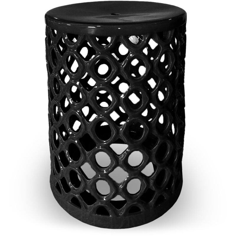 Pouf en céramique Shyshou Noir