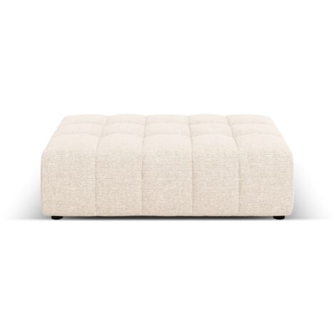 Pouf en chenille beige clair