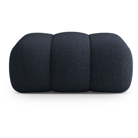 Pouf en chenille bleu marine