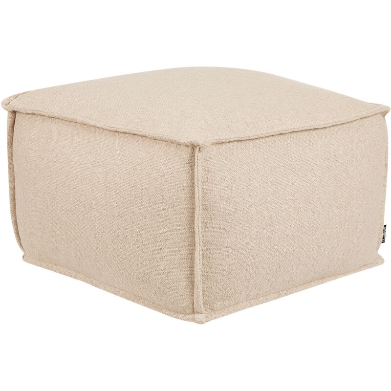 Pouf en Coton Billes eps Carré Ottoman Repose-Pieds Salon Chambre Accessoire Beige Sherali
