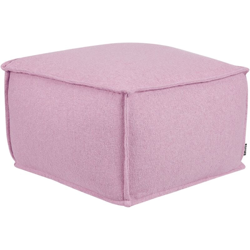 Pouf en Coton Billes eps Carré Ottoman Repose-Pieds Salon Chambre Accessoire Rose Sherali
