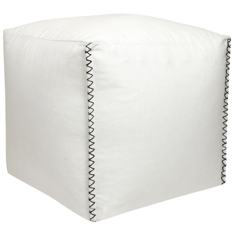 Pouf en coton blanc ourika