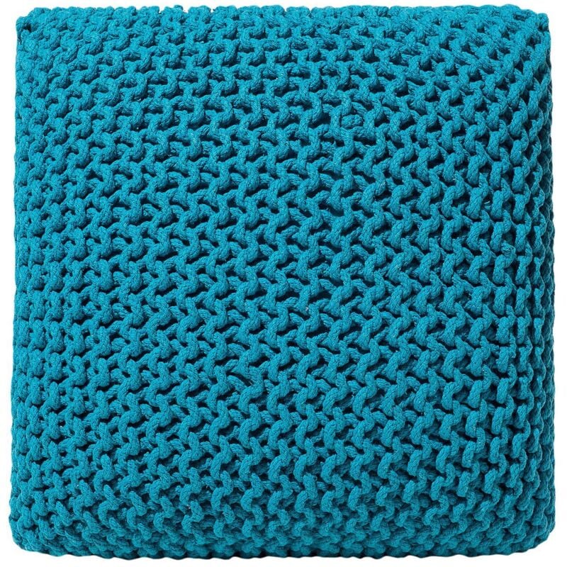 Pouf Rond en Coton Bleu Marine à Billes de Polystyrène Coussin Intérieur Conrad