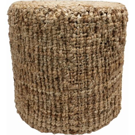 Pouf en jute naturel assise d'appoint bohème et chaleureuse - naturel jute tressé