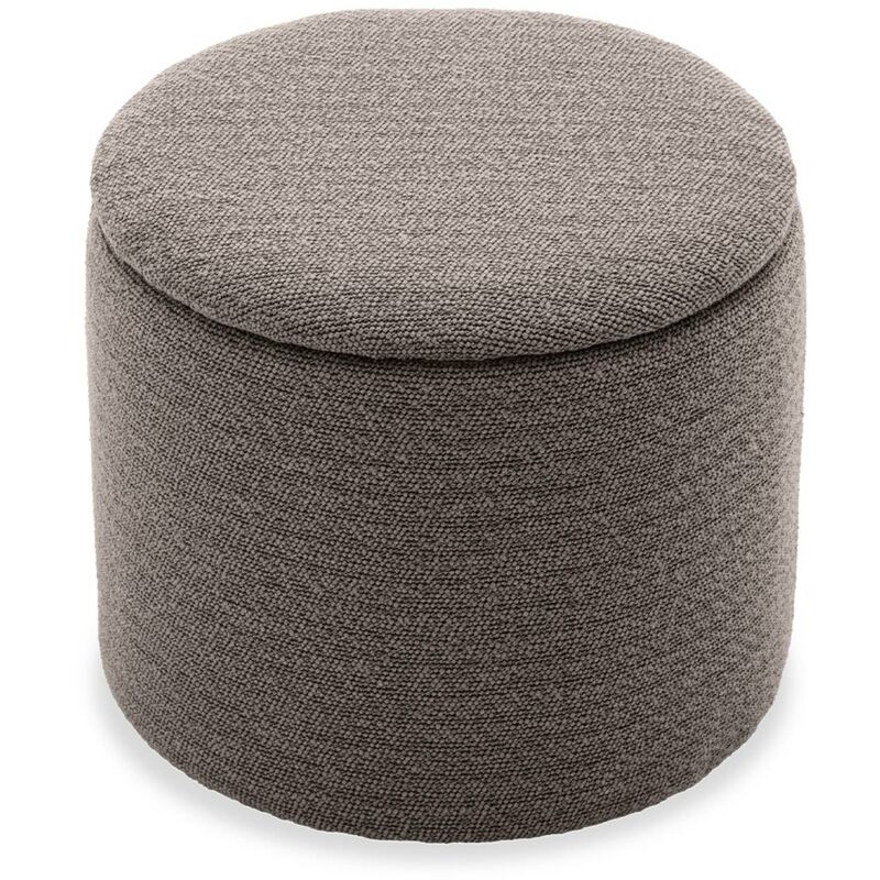 Sweeek - Pouf taupe en tissu avec rangement pour coussins ou plaids