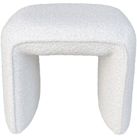 Pouf en tissu bouclette - Blanc - Full