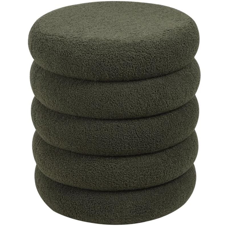 Pouf en tissu bouclette vert sapin ecambi