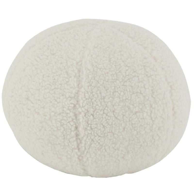 Pouf en tissu bouclettes blanc Rond