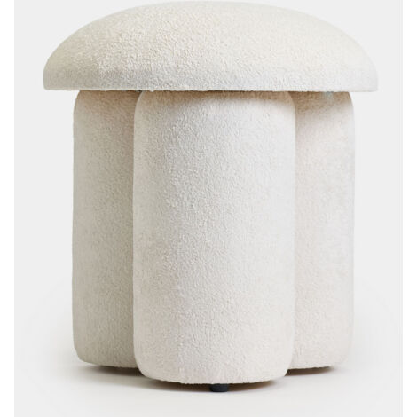 Pouf en tissu "Magnus" - 45 x 45 x 48 cm - Blanc
