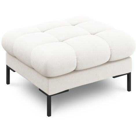 Pouf en tissu structurel beige clair