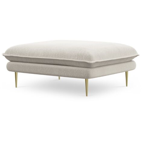 Pouf en tissu structurel beige clair