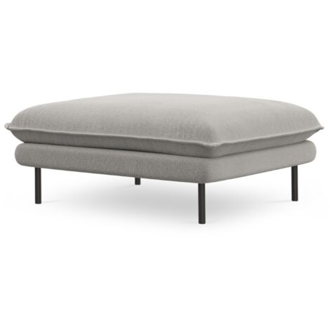 Pouf en tissu structurel gris clair