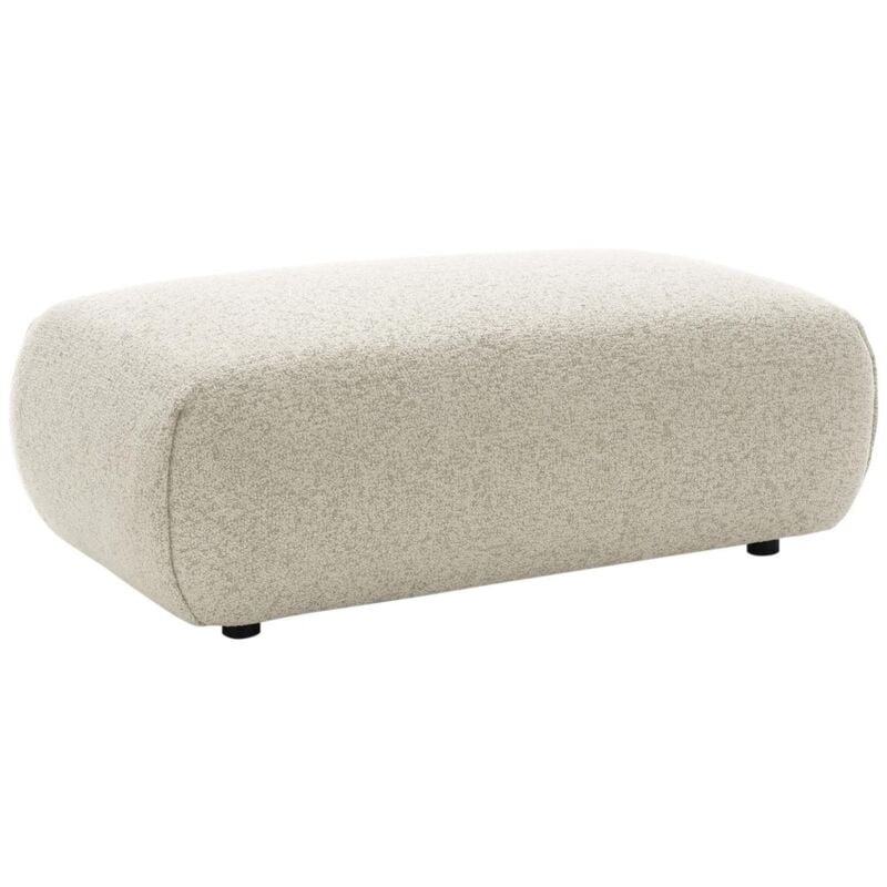 Pouf en tissu texturé beige monelia