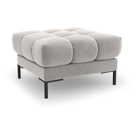 Pouf en velours argent