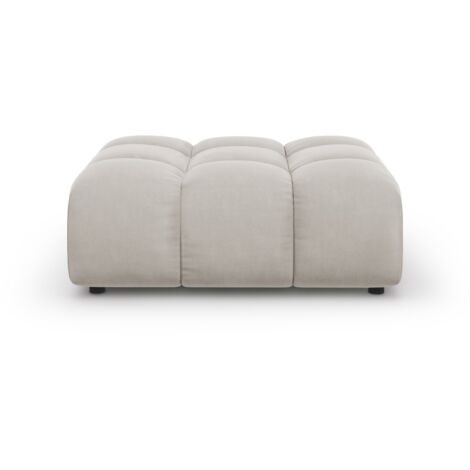 Pouf en velours beige clair