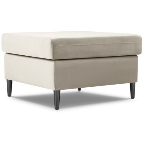 Pouf en velours beige clair