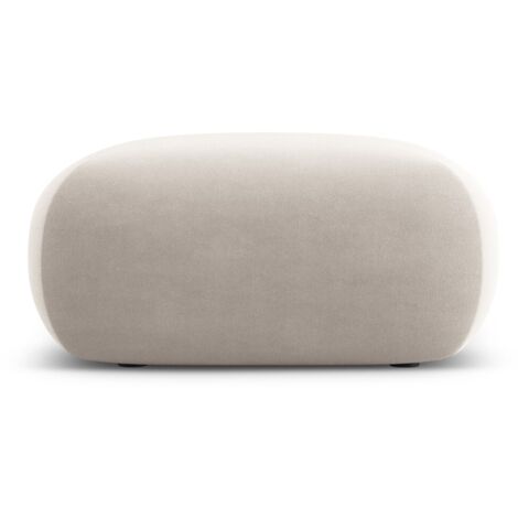 Pouf en velours beige clair