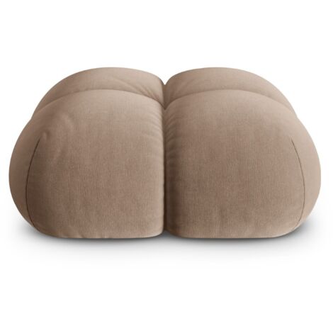 Pouf en velours beige foncé