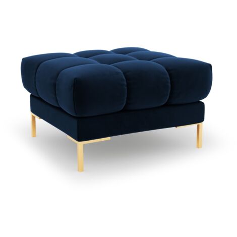 Pouf en velours bleu roi