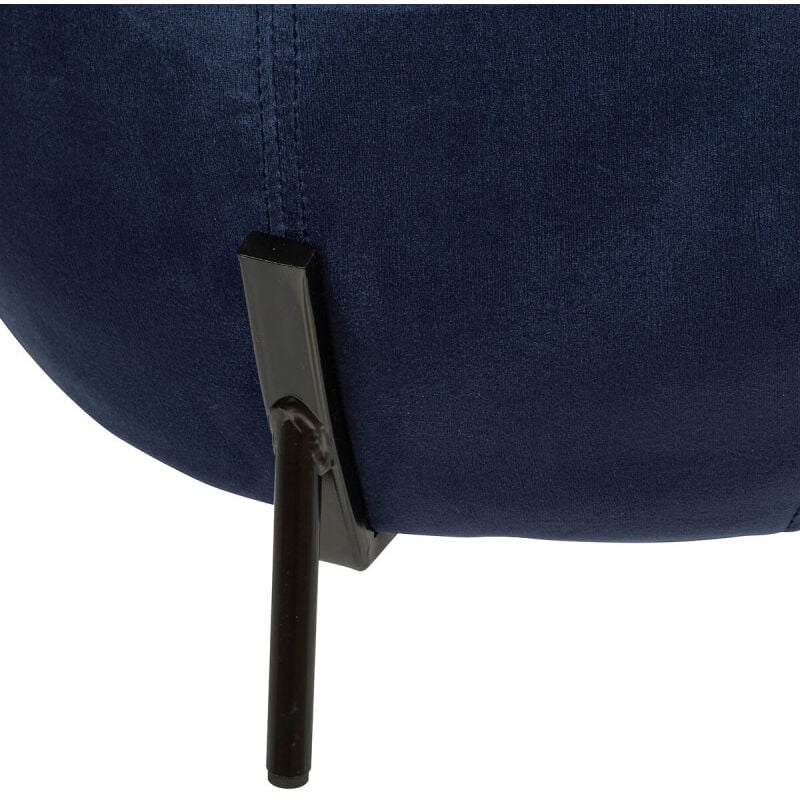 Pouf en velours 'Calabaza' Atmosphera Couleur: Bleu