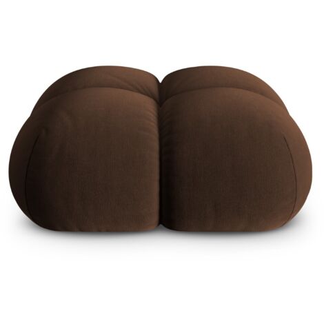 Pouf en velours chocolat