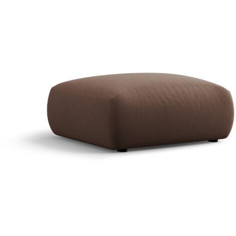 Pouf en velours chocolat