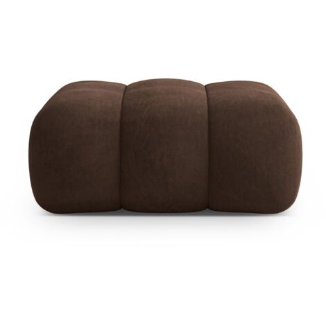 Pouf en velours chocolat