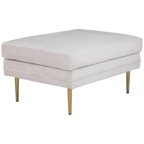 Pouf en Velours Côtelé "Boom" 90cm Beige