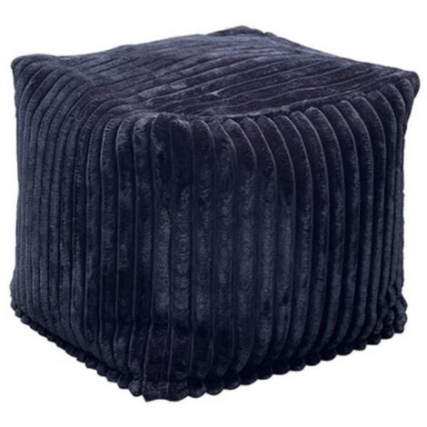 Pouf en velours côtelé gris anthracite Casita LIZARD