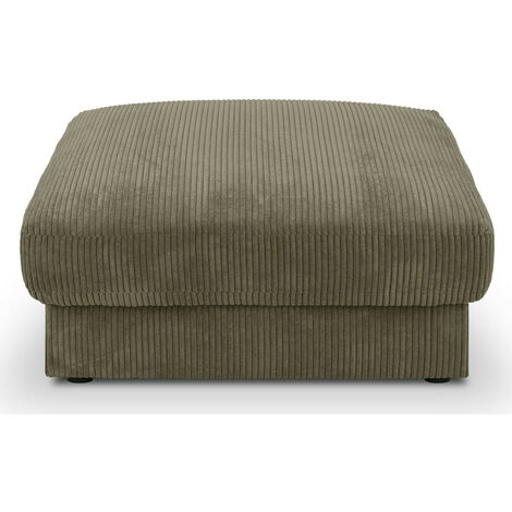 Pouf en velours côtelé vert kaki - Arty
