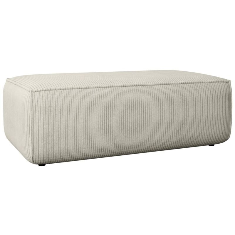 Vente-unique - Pouf en velours côtelé beige amelia