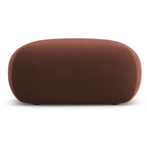 Pouf en velours cuir