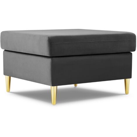 Pouf en velours gris clair
