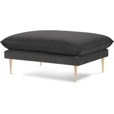 Pouf en velours gris foncé