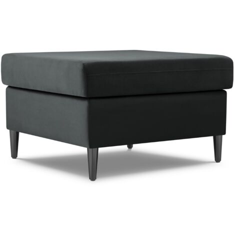 Pouf en velours gris foncé