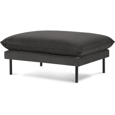 Pouf en velours gris foncé