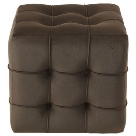 Pouf en velours "Lizbon" - 42 x 42 x 42 cm - Marron