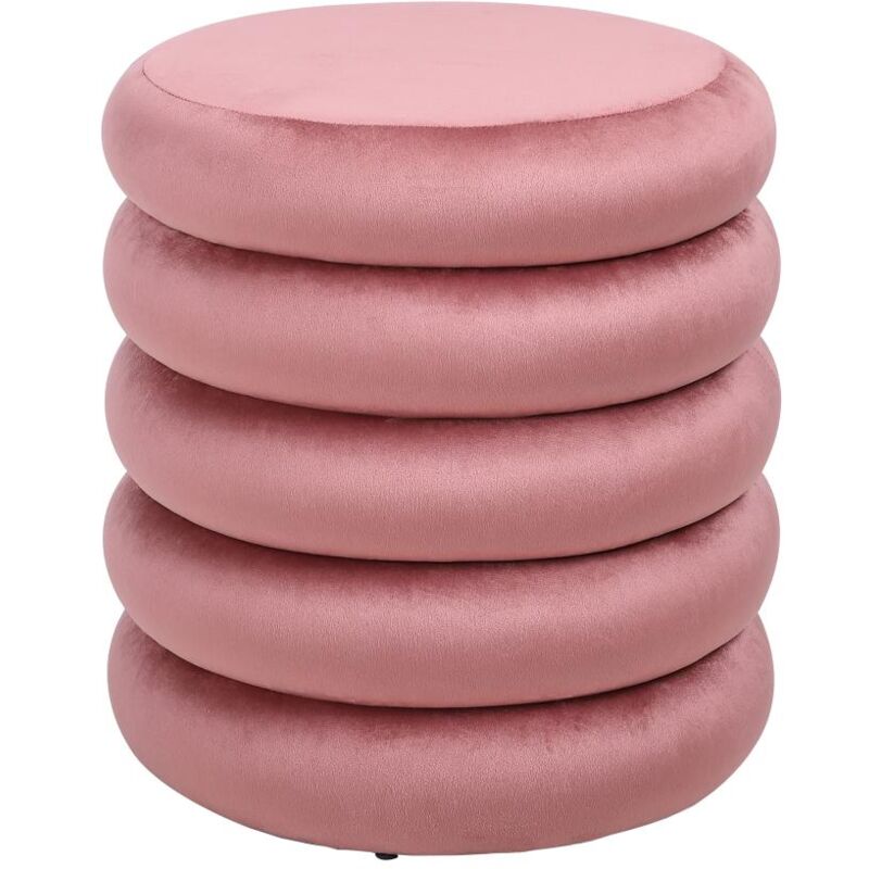 Pouf en velours rose ecambi