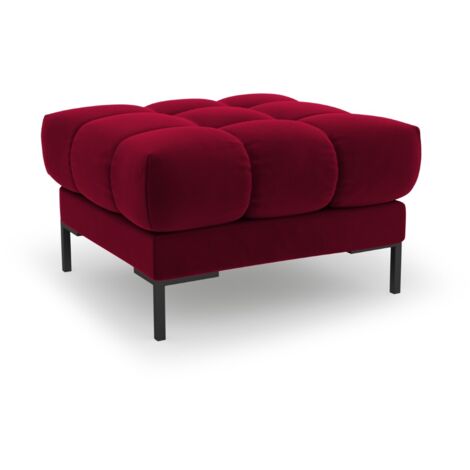 Pouf en velours rouge